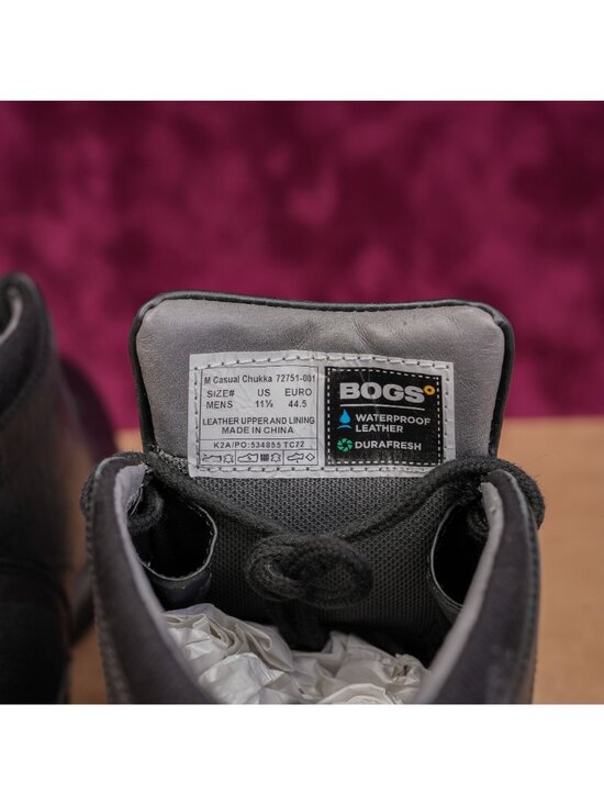 Bogs Women Casual Chukka Black Leather Lace-up Waterproof Ankle Boots size 11.5 main image 7